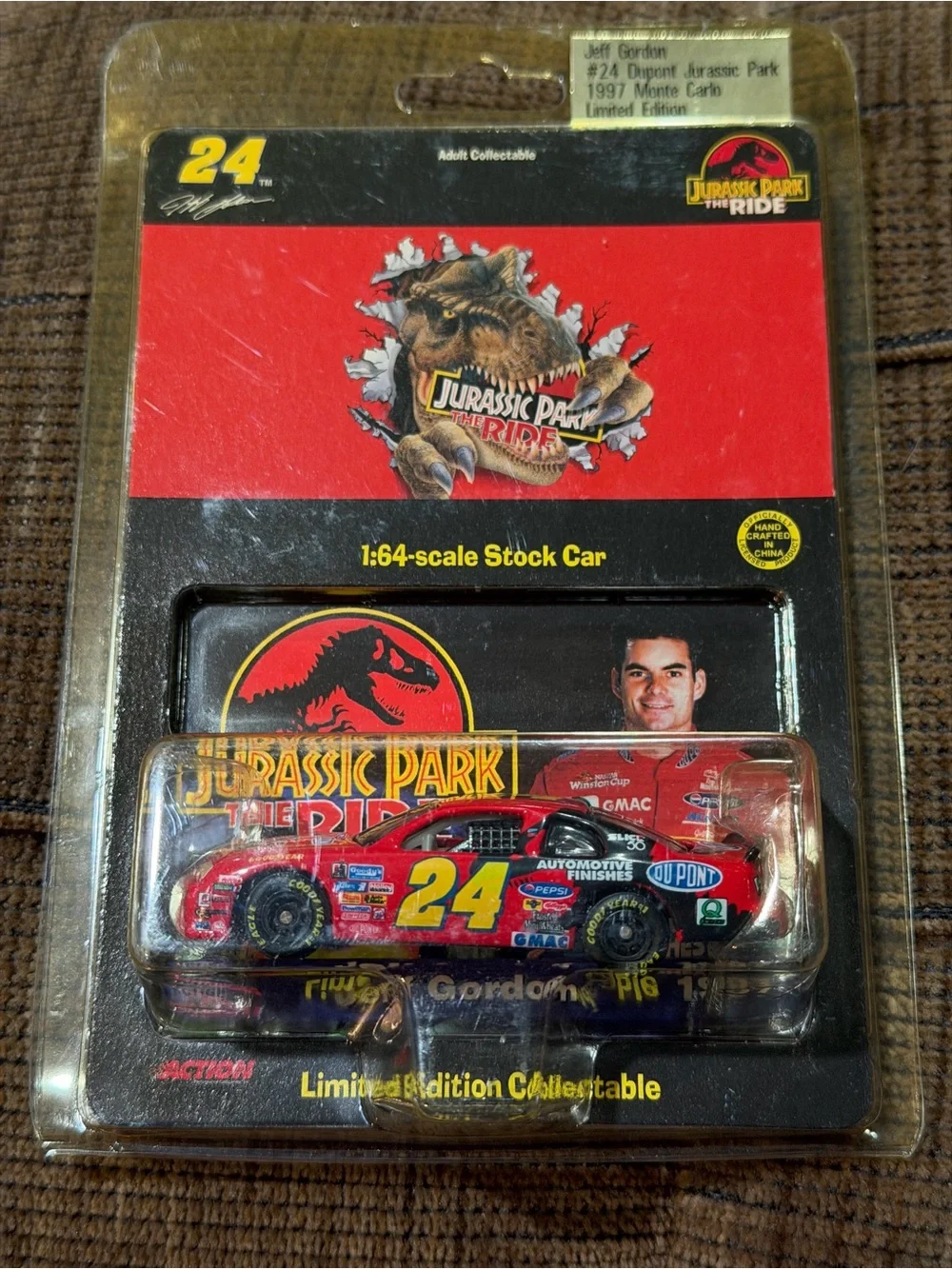 Nascar Jurassic Park The Ride Red #24 Collectible Stock Car